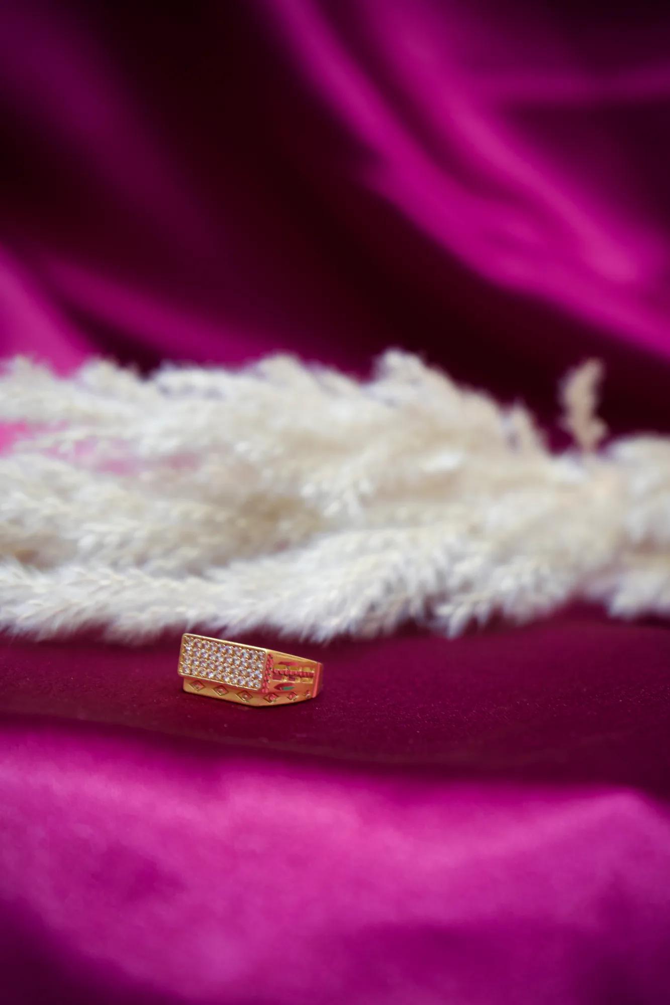 Pave CZ Bar Statement Ring — Image 2