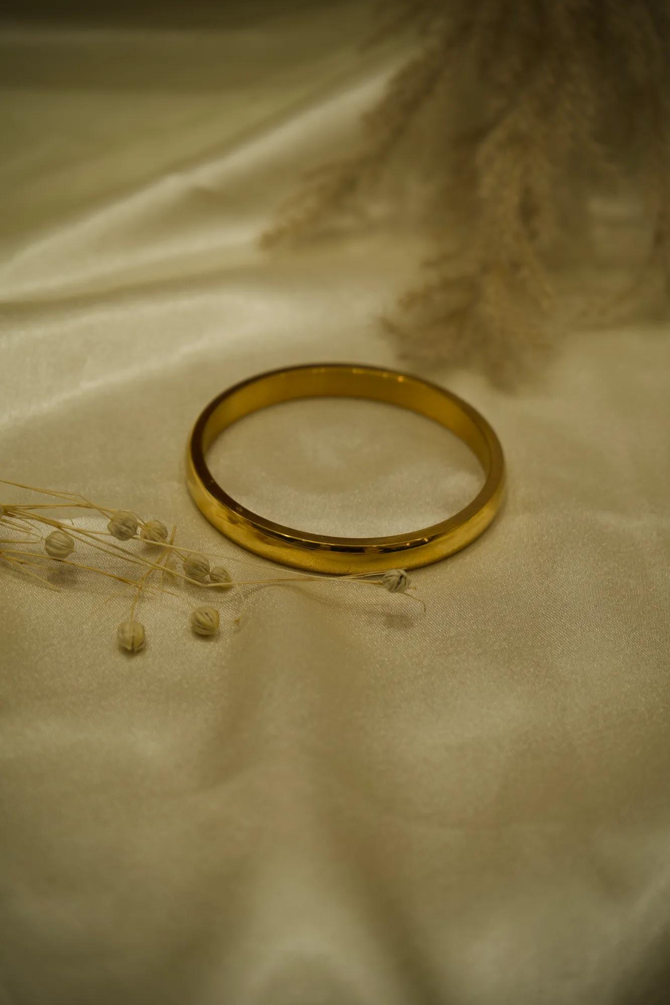 Classic Gold-Tone Plain Kada Bracelet — Image 2