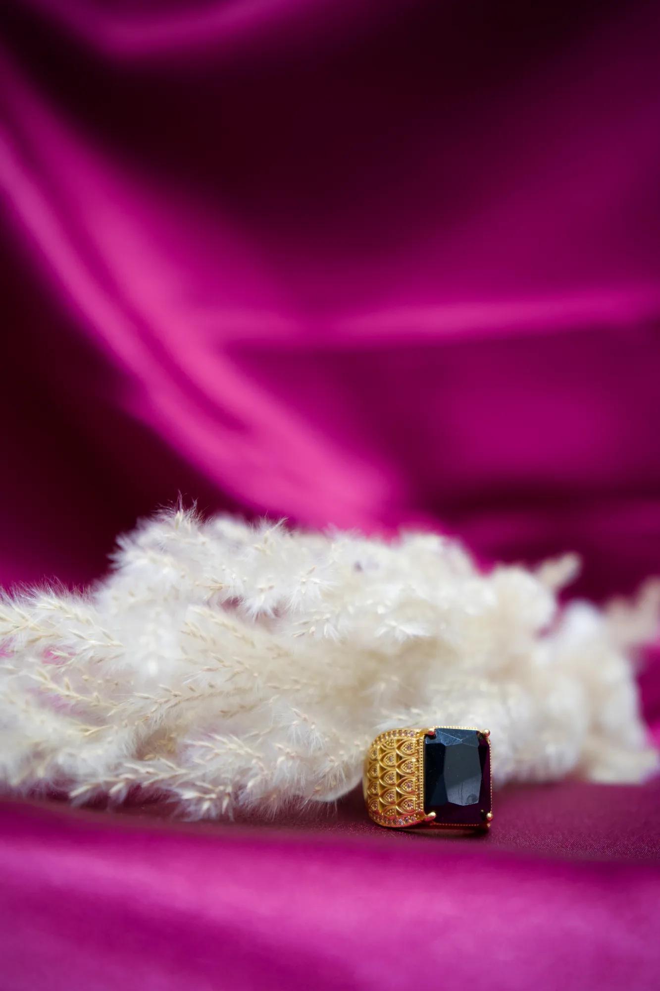 Black Stone Executive Statement Ring — Image 2