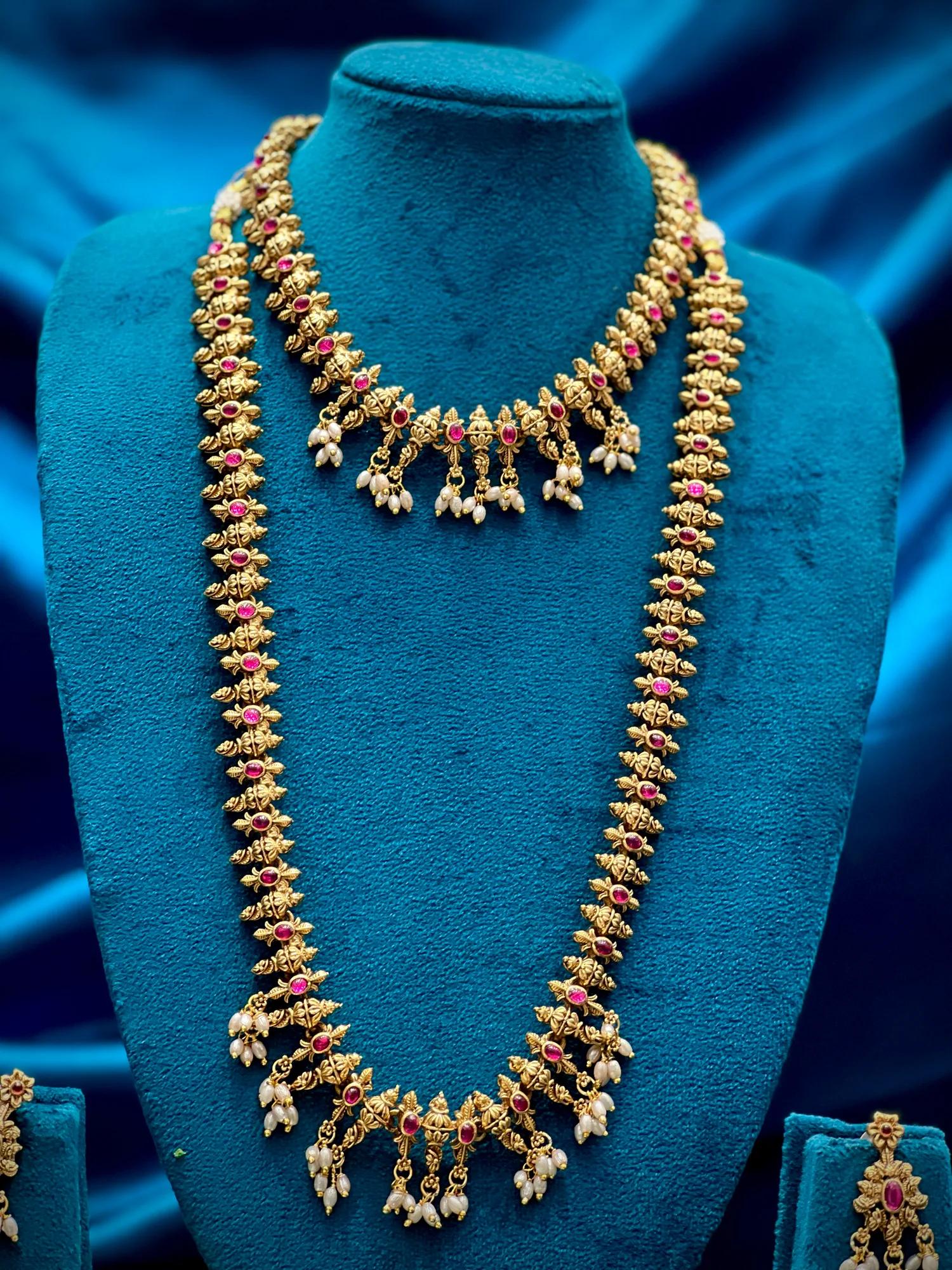 Matt multistones beeds rounds pand patti mangalsutra — Image 2
