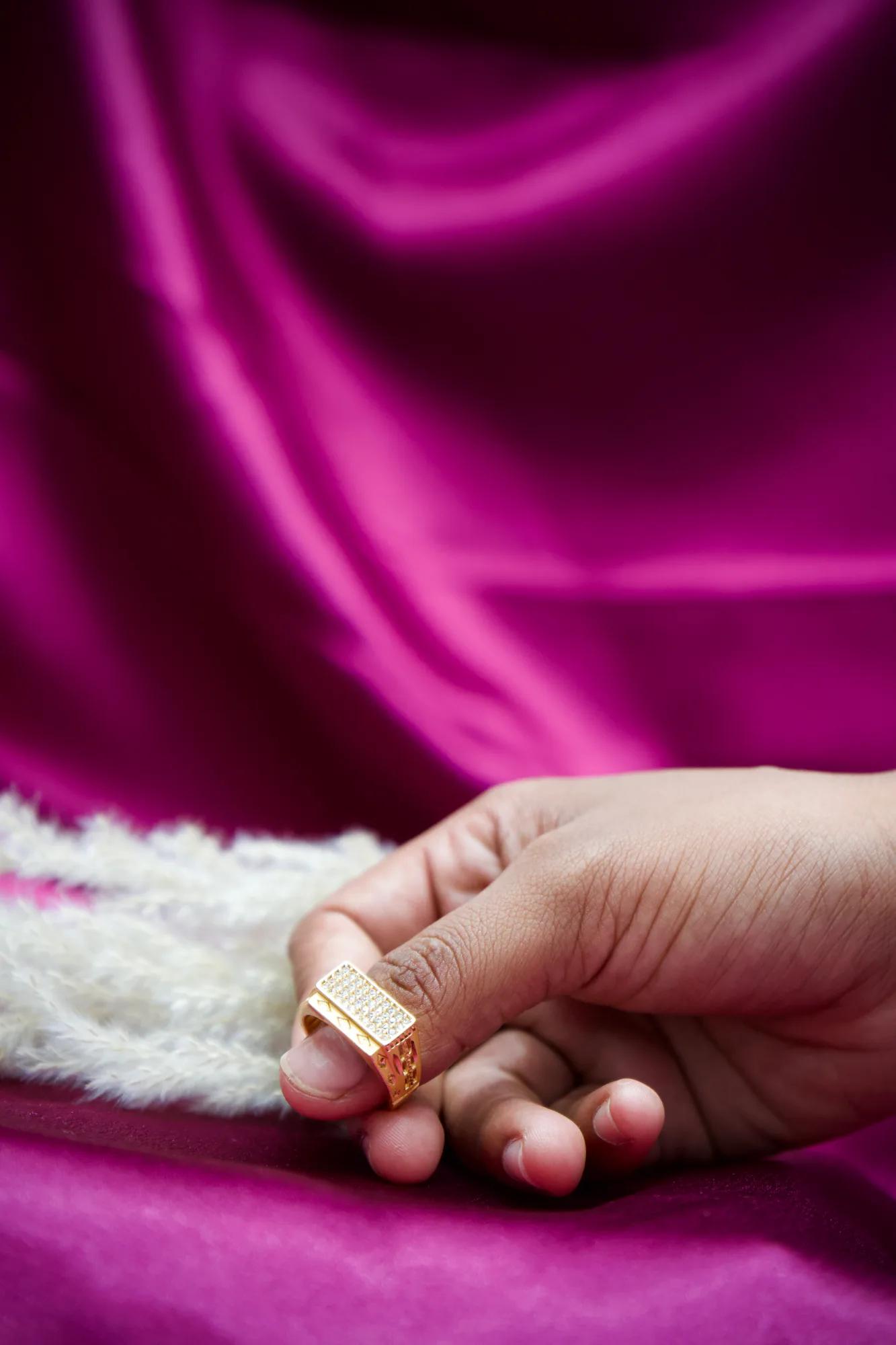 Pave CZ Bar Statement Ring — Image 3