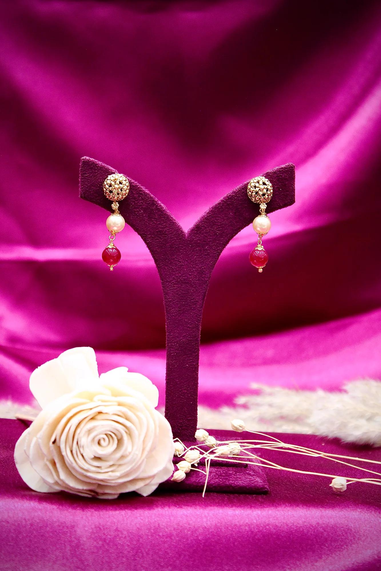Elegant Pearl Beaded Traditional Necklace Set — Image 5
