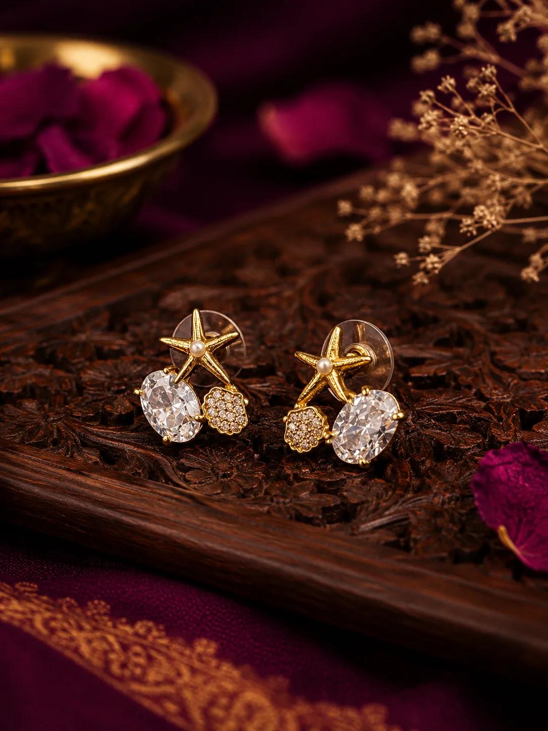 Celestial Crystal AD Stud Earrings