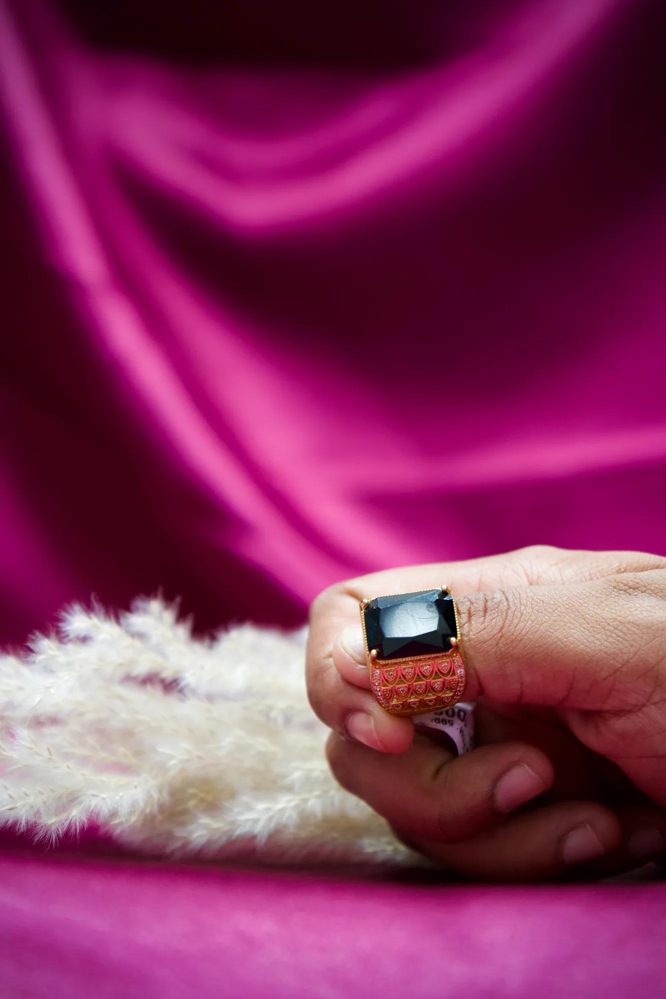 Black Stone Executive Statement Ring — Image 3