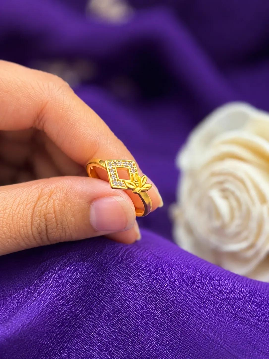 Diamond Frame Gold Ring — Image 3