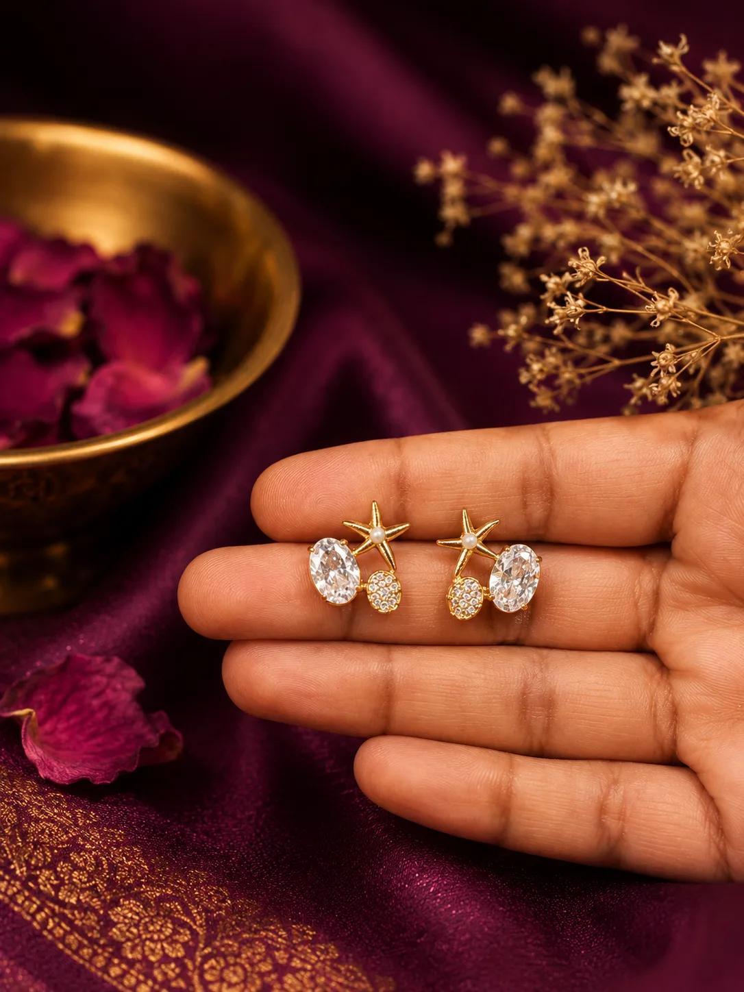 Celestial Crystal AD Stud Earrings — Image 3