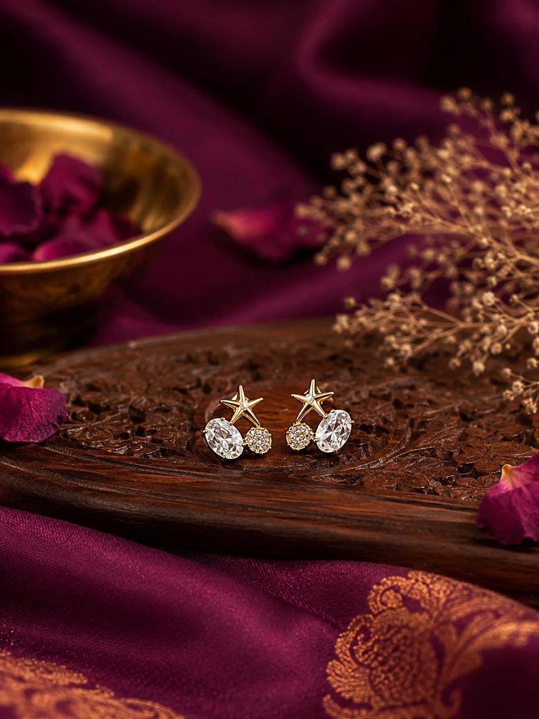 Celestial Crystal AD Stud Earrings — Image 2