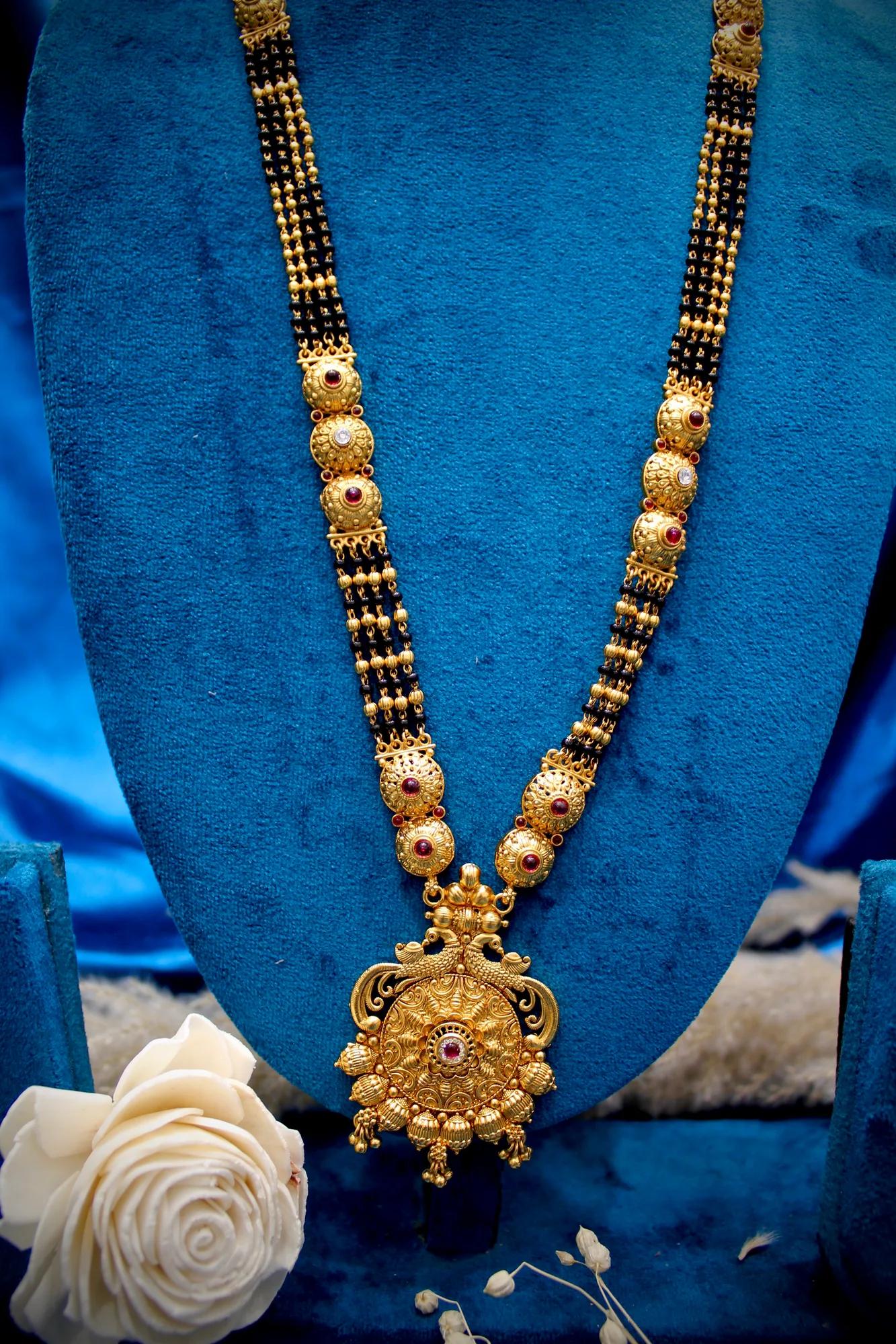 Royal Temple Antique Mangalsutra with Heritage Pendant