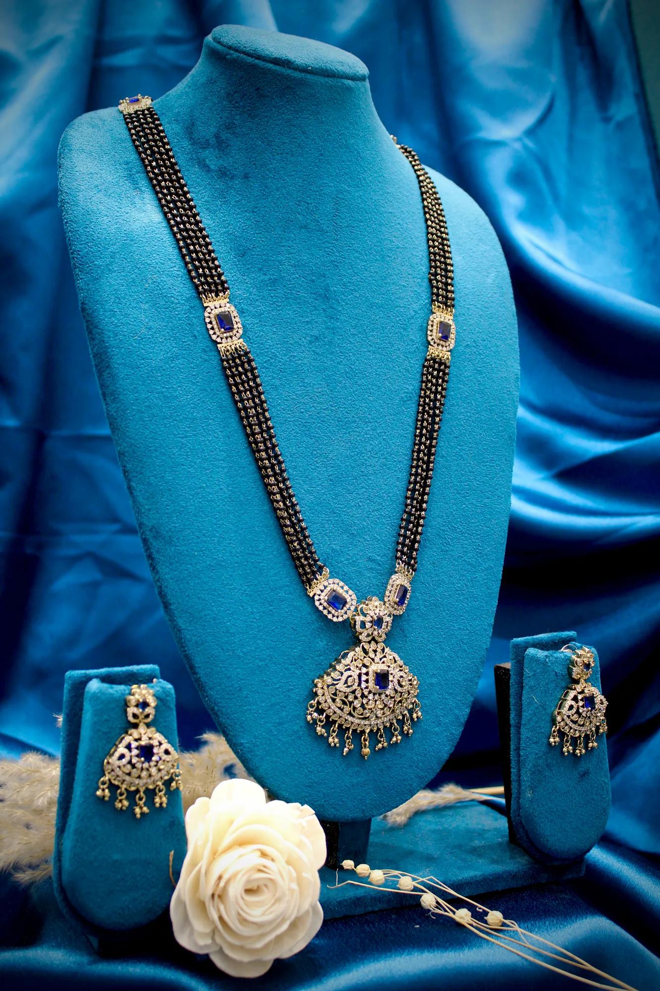 Royal Sapphire Victorian Mangalsutra Set