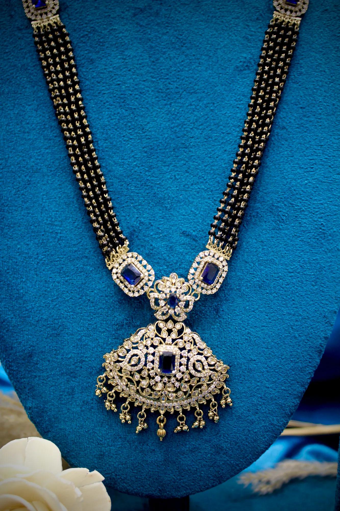 Royal Sapphire Victorian Mangalsutra Set