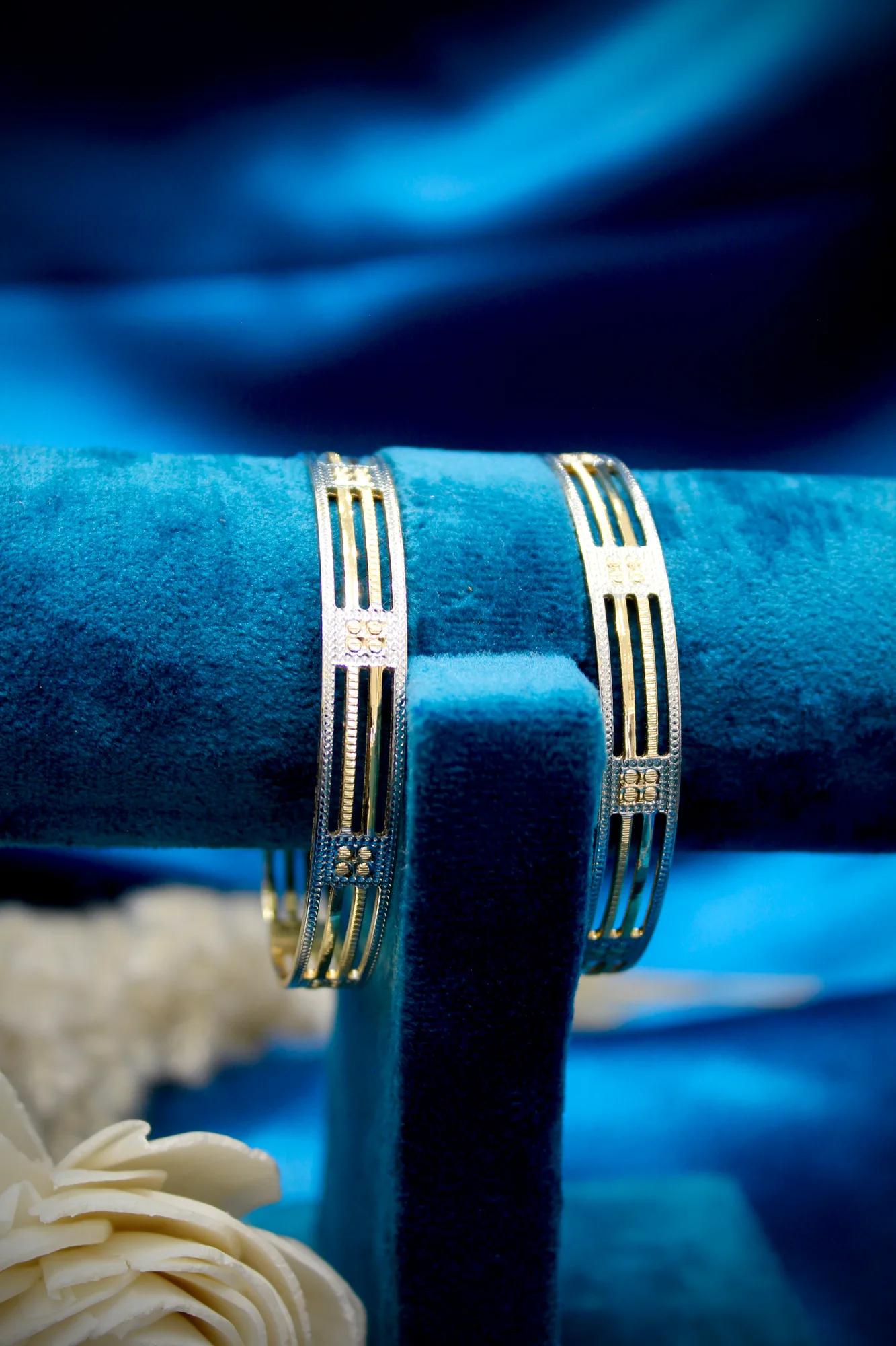 Elegant Dual Tone Designer Bangles (Set of 2)