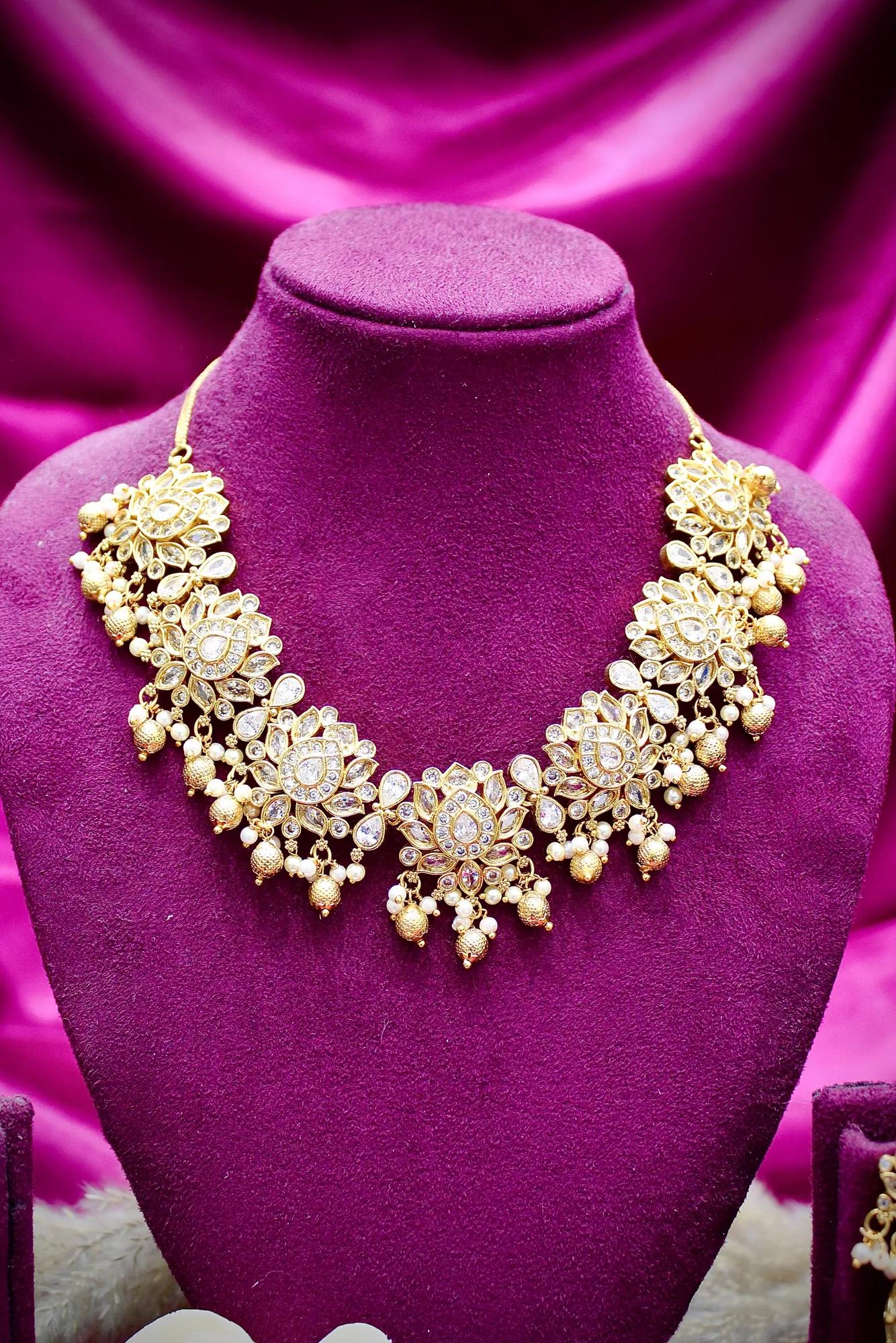 Luxury Floral CZ Necklace Set