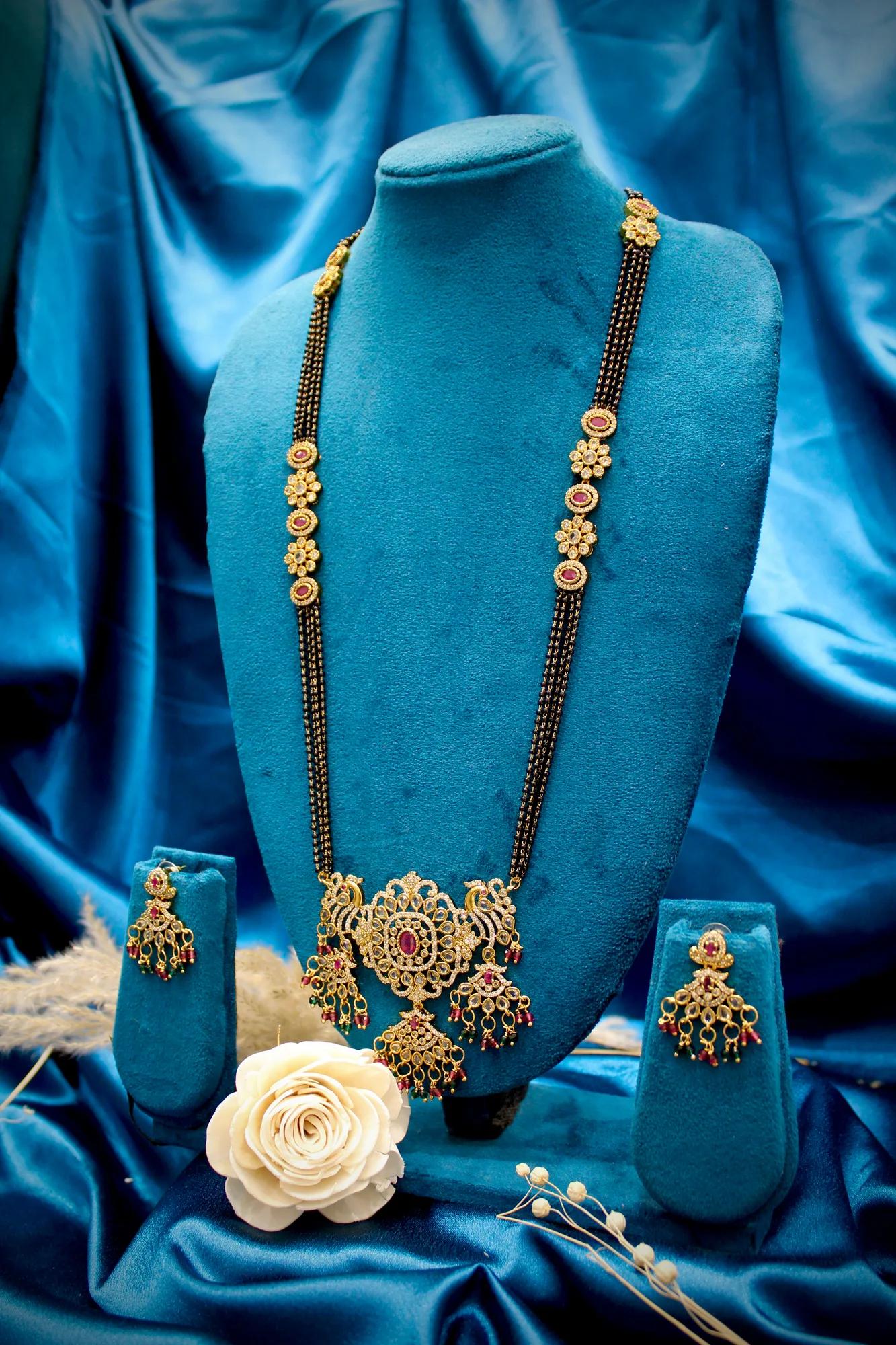 Victorian Floral Mangalsutra Necklace Set