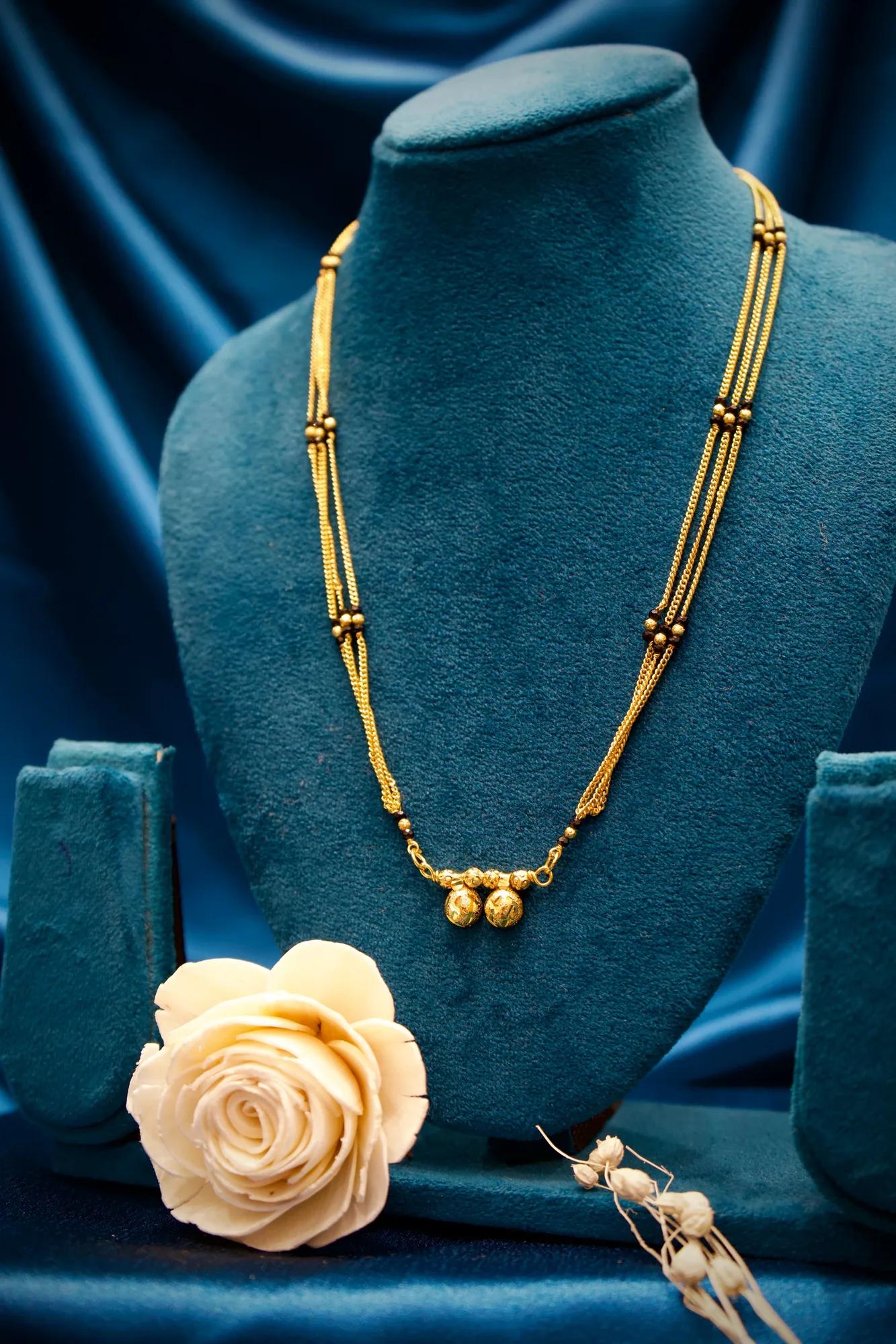 Classic Double Strand Gold Bead Mangalsutra
