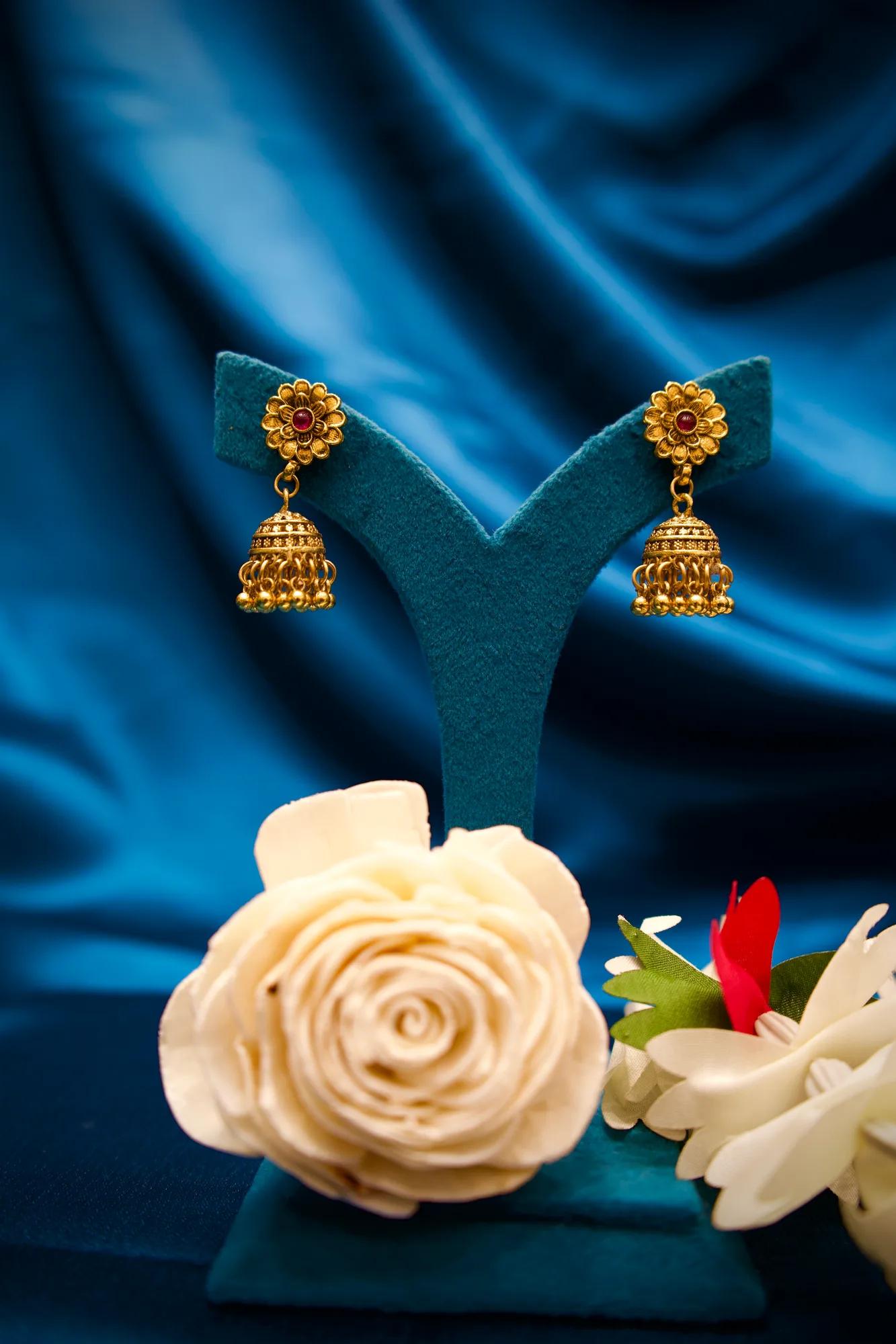Traditional Four-Layer Golden Bead Long Haram Necklace Set