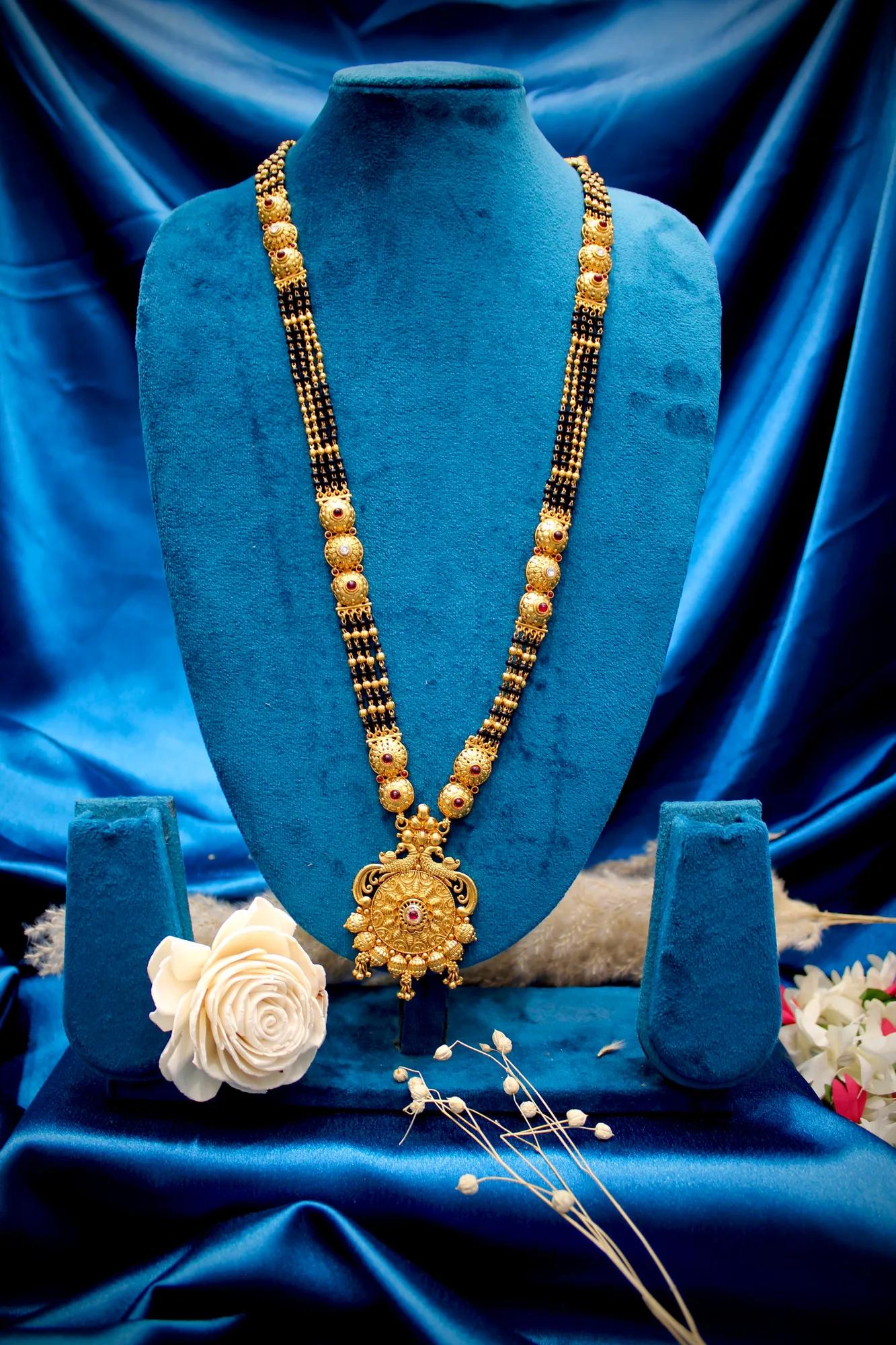 Royal Temple Antique Mangalsutra with Heritage Pendant