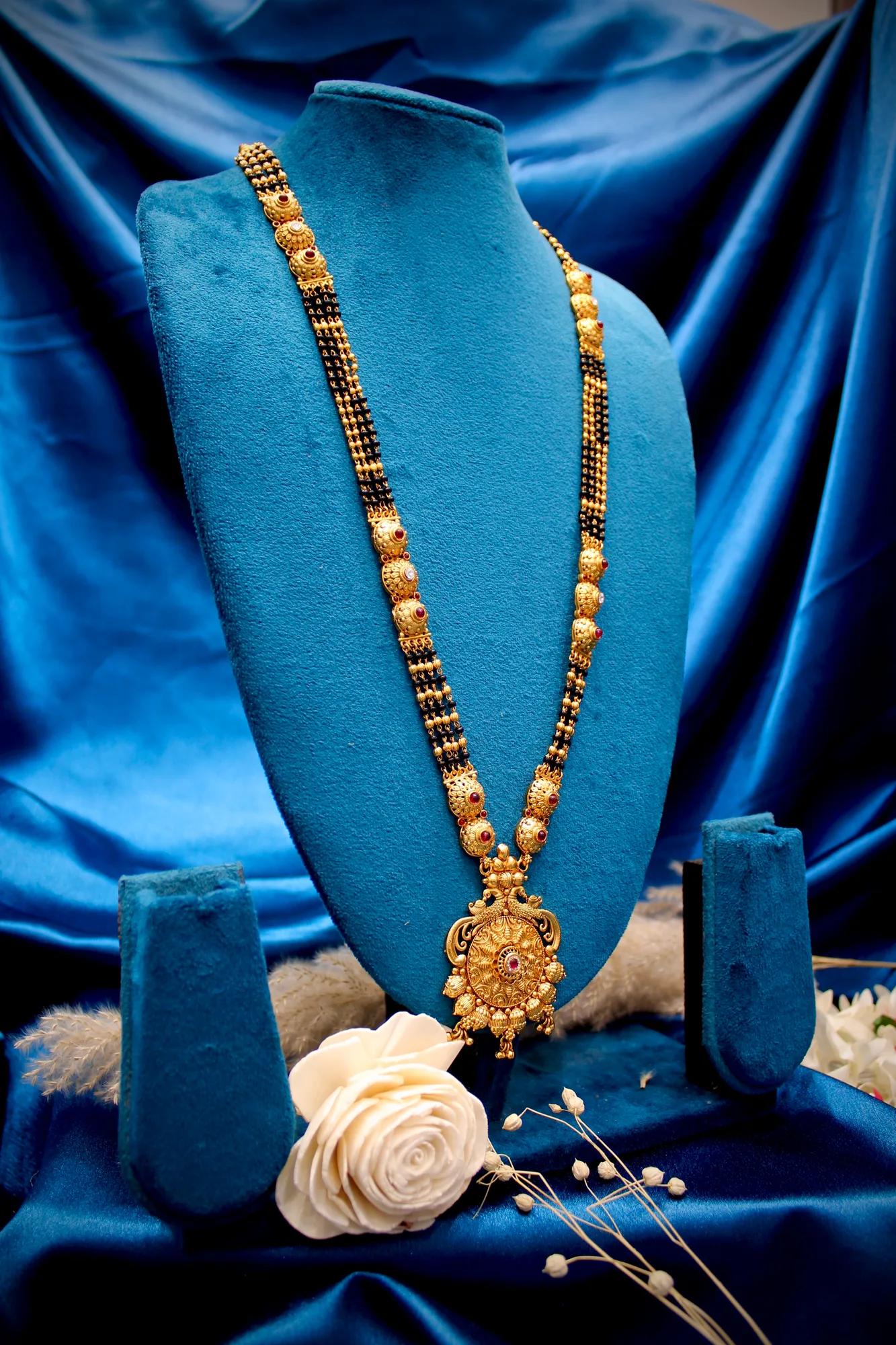 Royal Temple Antique Mangalsutra with Heritage Pendant
