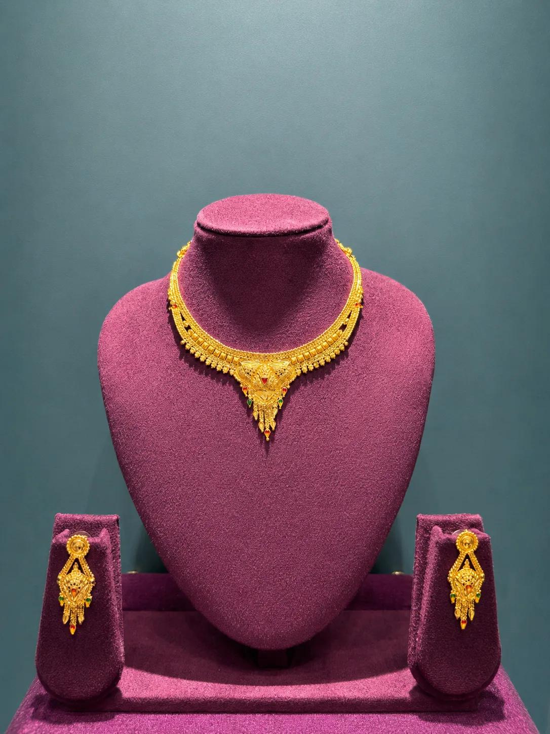 Royal Temple Gold Necklace Set