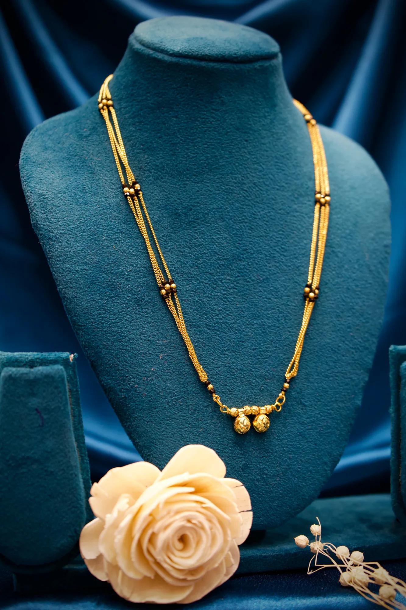 Classic Double Strand Gold Bead Mangalsutra