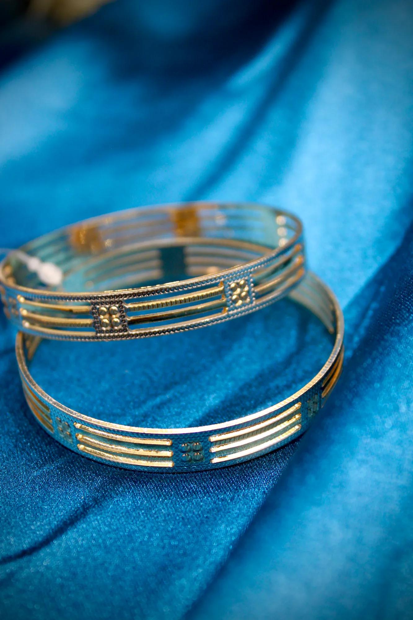 Elegant Dual Tone Designer Bangles (Set of 2)