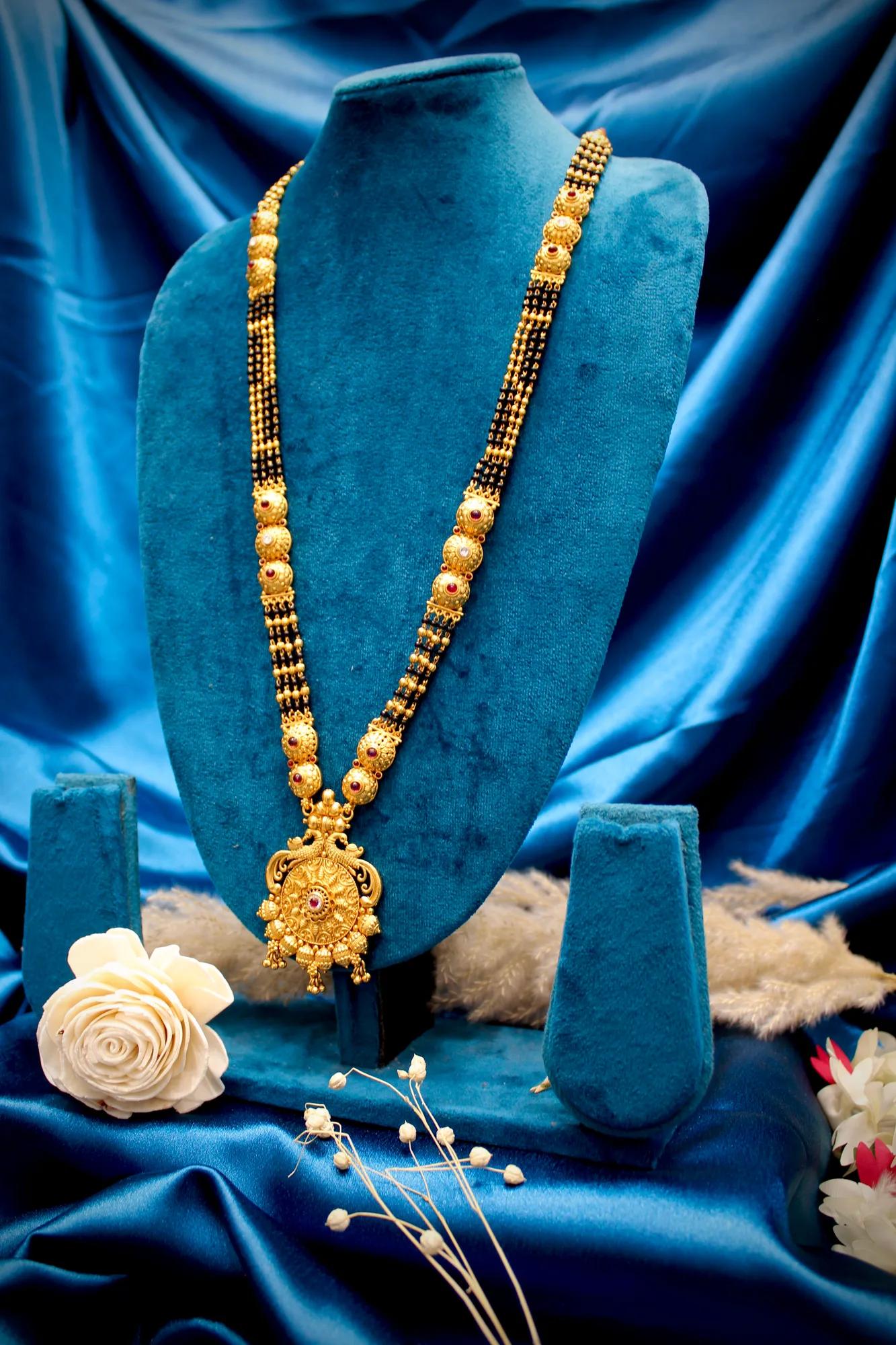 Royal Temple Antique Mangalsutra with Heritage Pendant