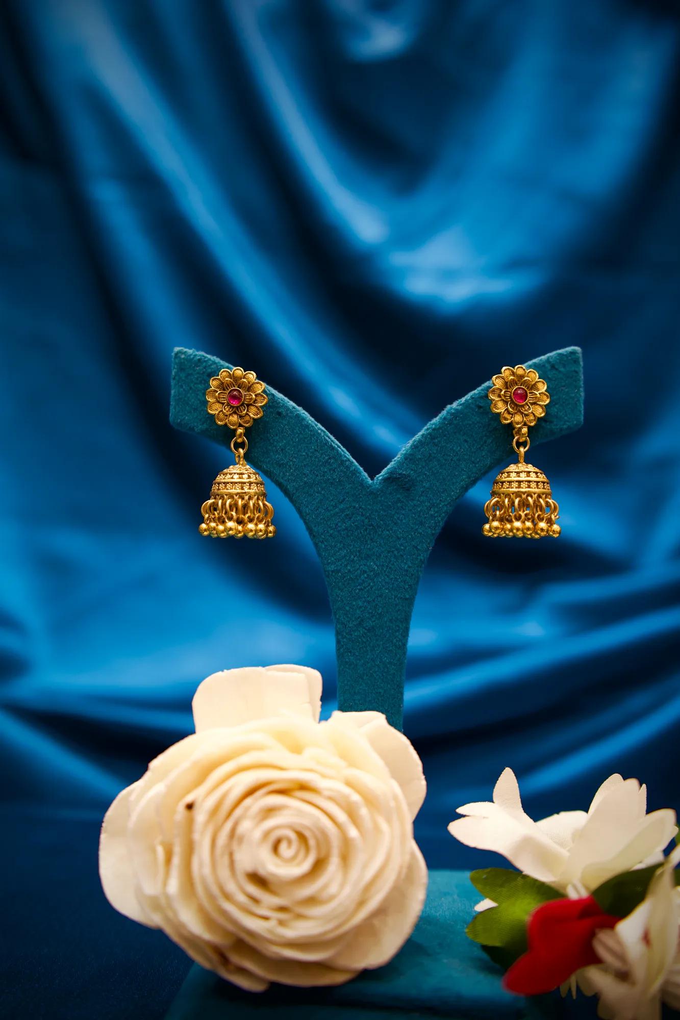 Traditional Gold Beaded Long Necklace Set