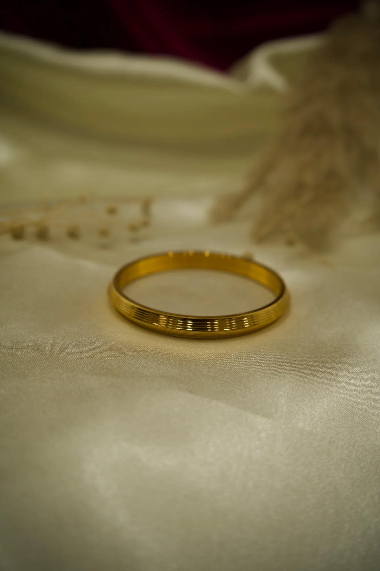Textured Gold-Tone Designer Bangle