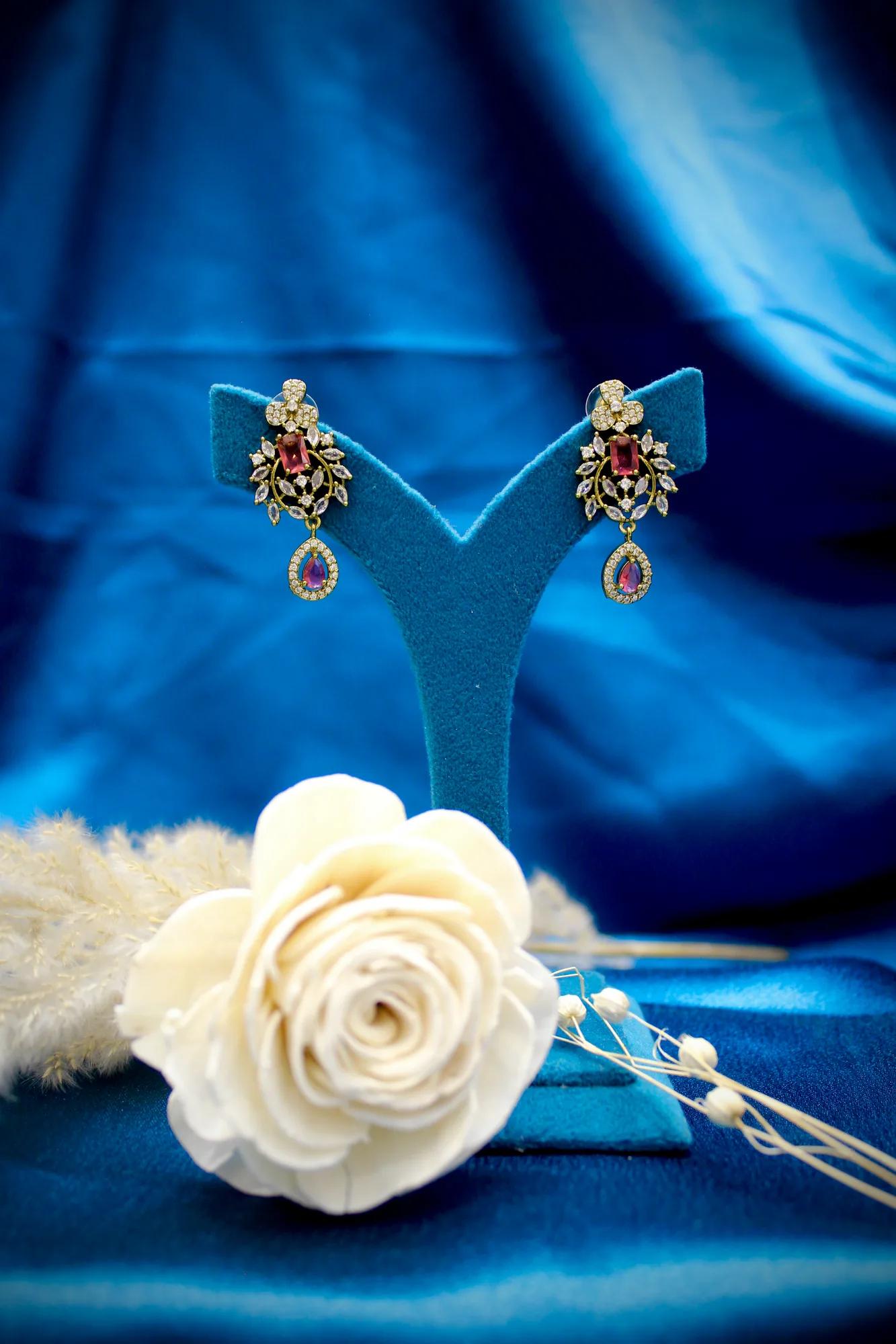 Victorian Floral Ruby Mangalsutra Set