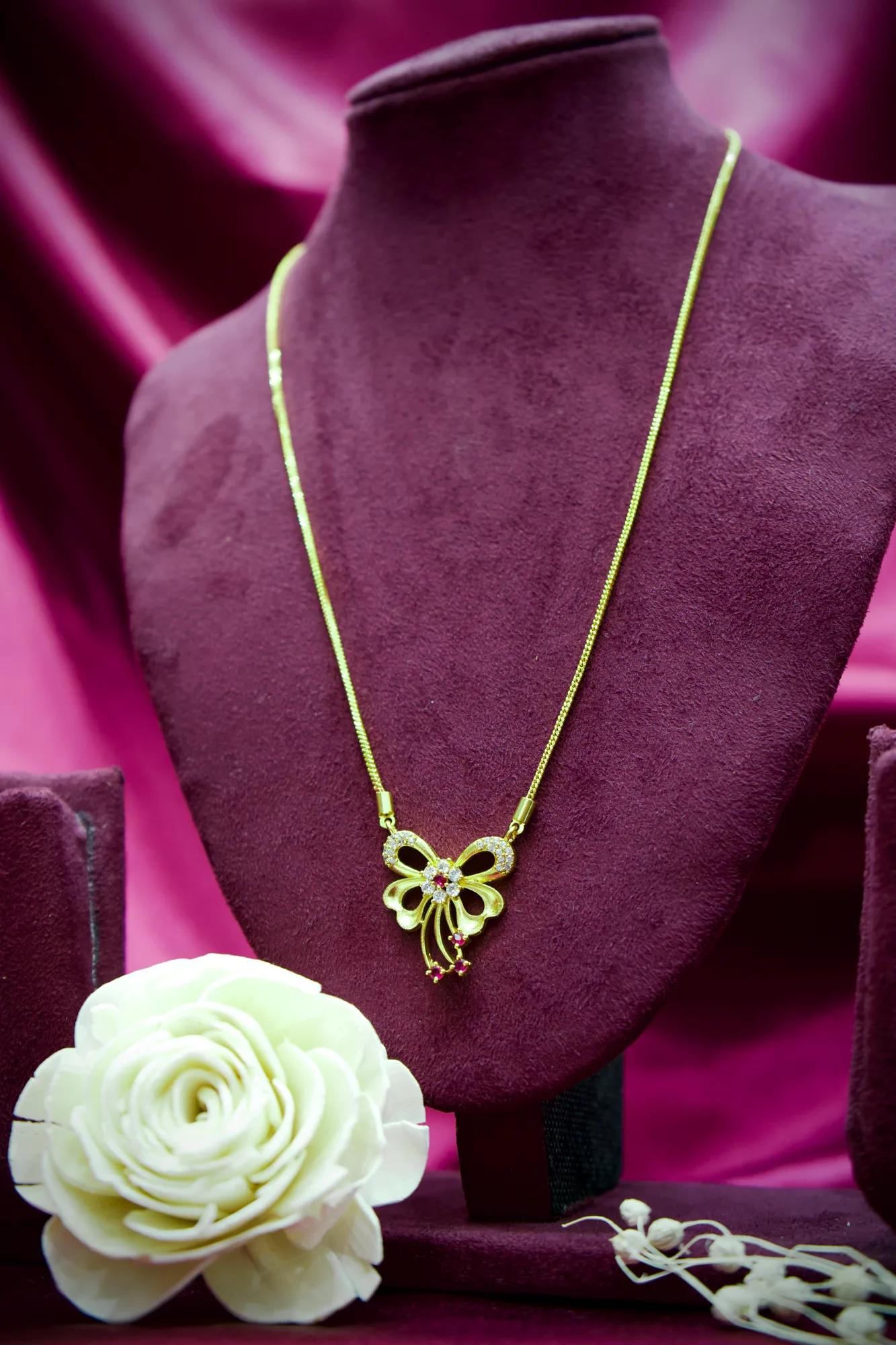 Crystal Butterfly Charm Pendant Necklace