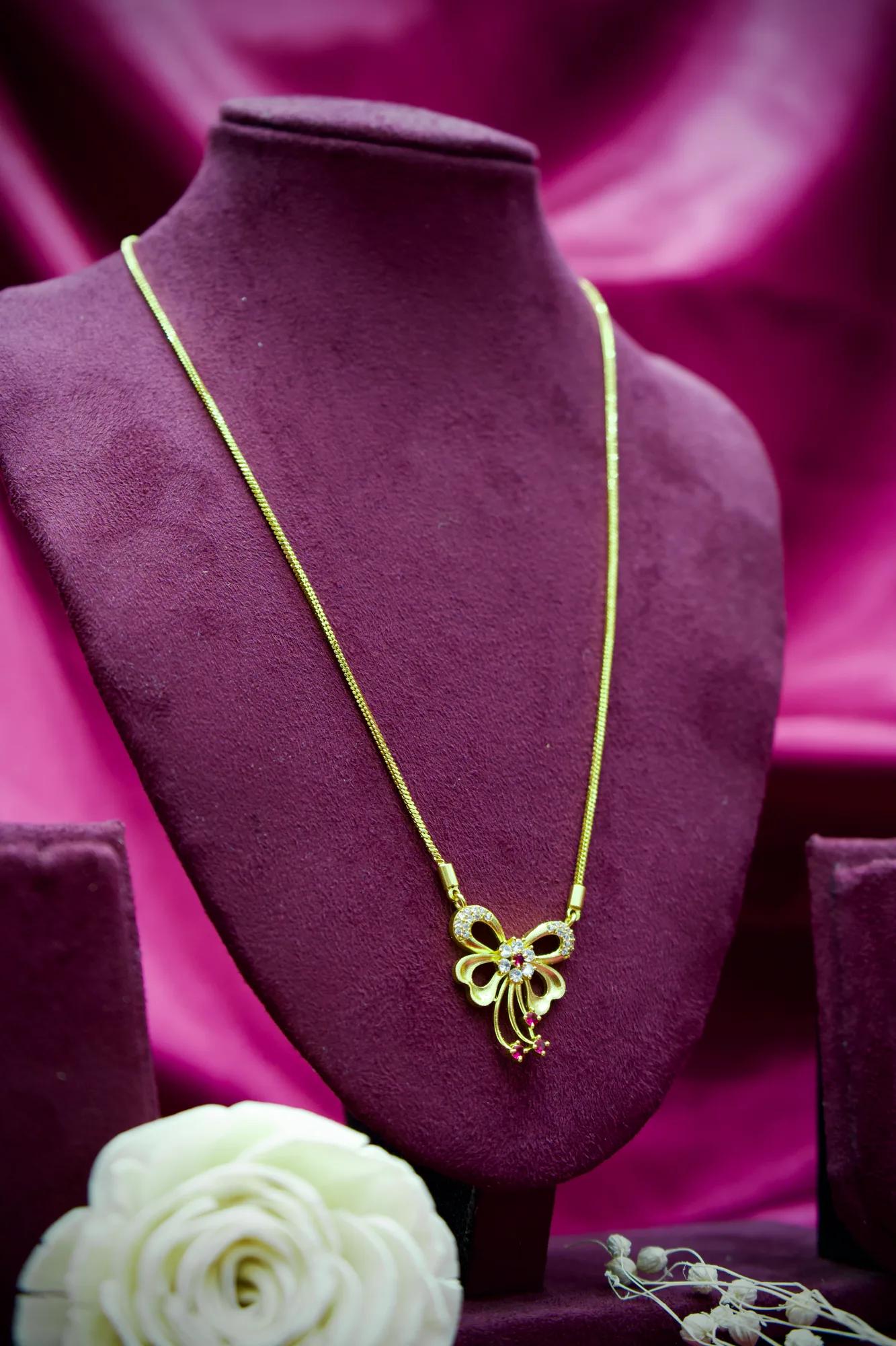 Crystal Butterfly Charm Pendant Necklace