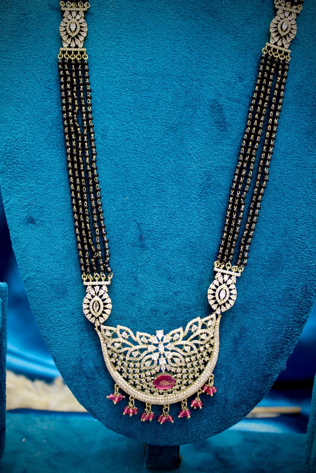 Ruby Victorian Mangalsutra Necklace Set