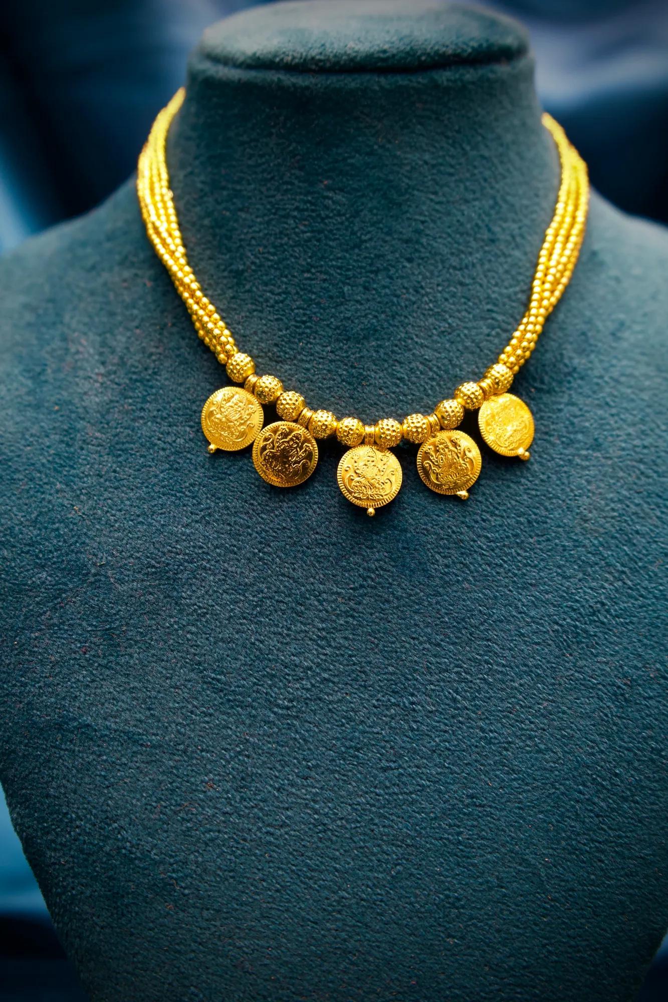 Traditional Coin Charm Multi-Strand Necklace