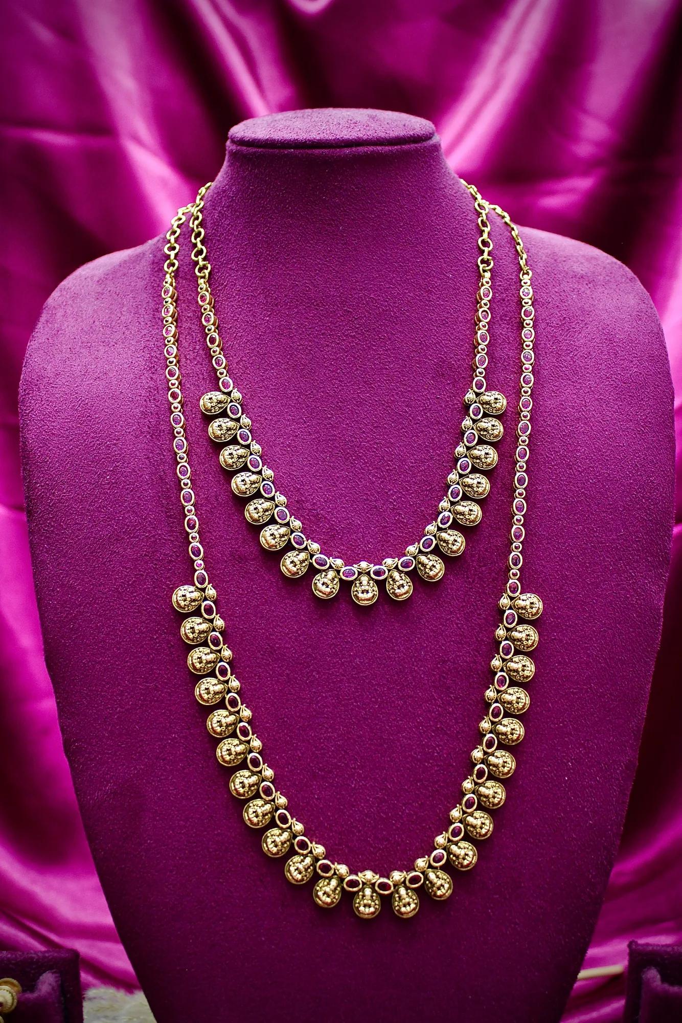 Dual Layer CZ Teardrop Necklace Set