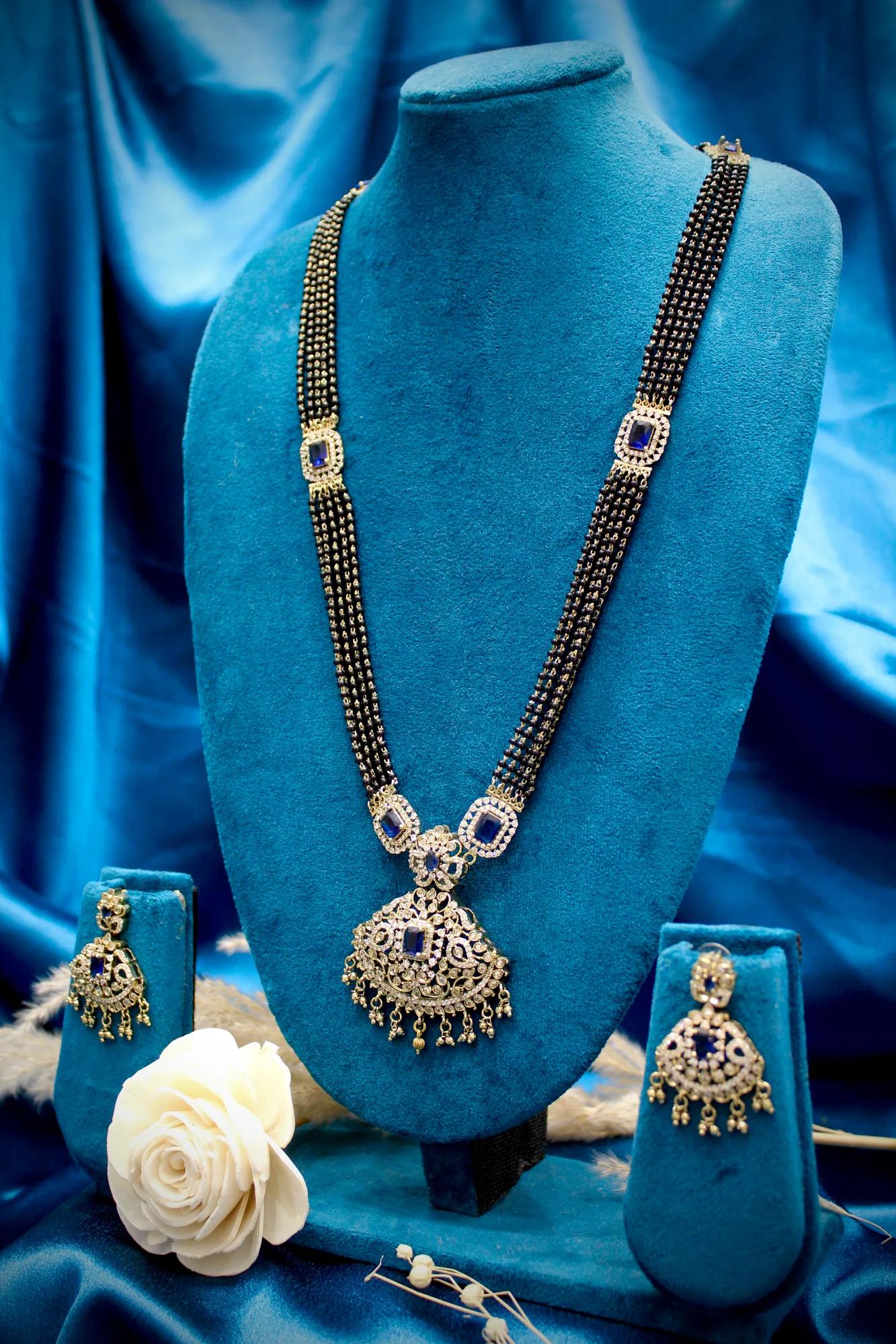 Royal Sapphire Victorian Mangalsutra Set
