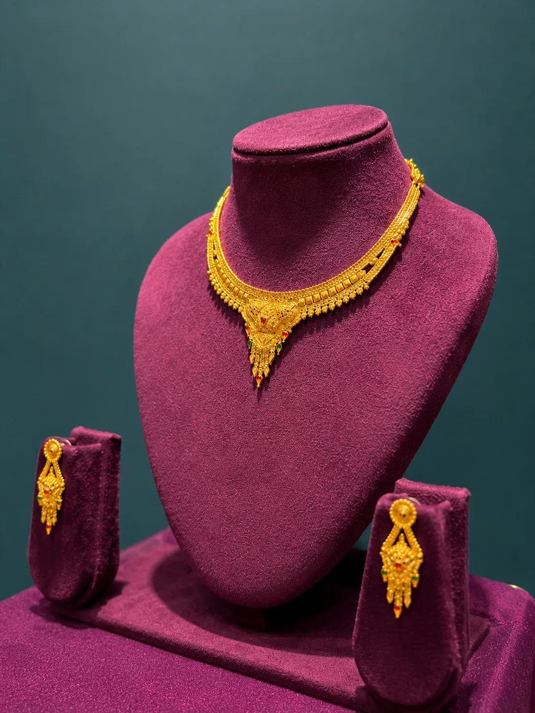 Royal Temple Gold Necklace Set