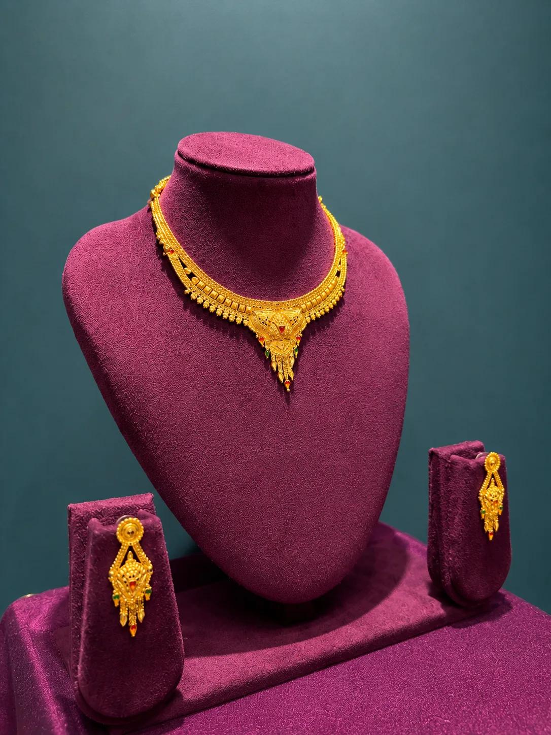 Royal Temple Gold Necklace Set