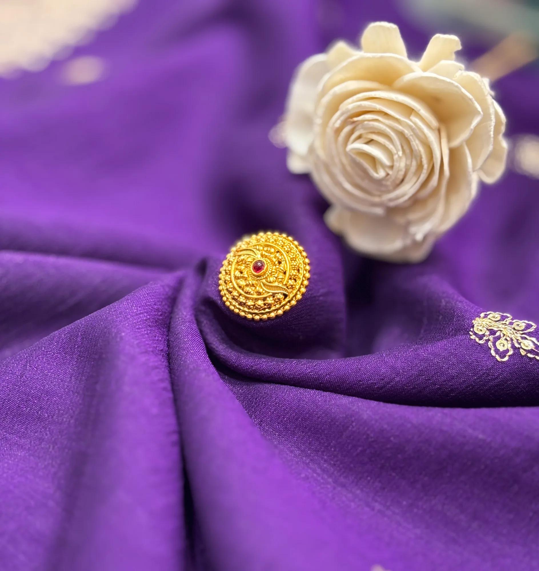 Traditional Gold Filigree Statement Ring with Ruby Accent